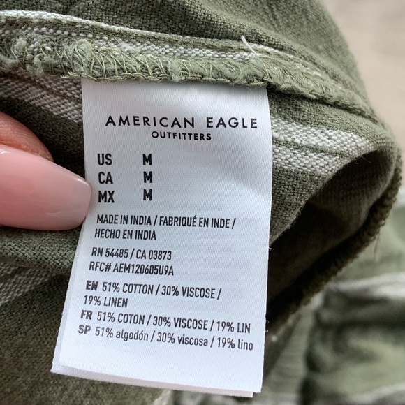 AE High-Waisted Paperbag Soft Short Green Stripe - Picture 6 of 13